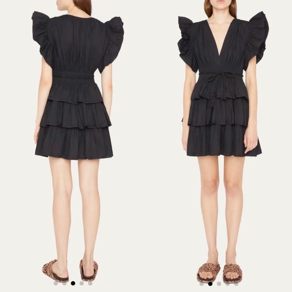 Ulla Johnson Dresses & Skirts - NWT Ulla Johnson Camilla Pintuck Poplin Mini Ruffle Dress - Black Size 4 $430